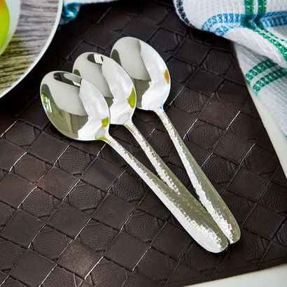 Hammered Stainless Steel Tablespoon - Set of 3