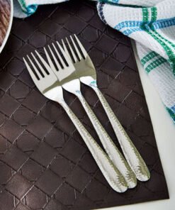 Hammered Stainless Steel Table Fork - Set of 3