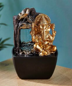 Mini Ganesha Fountain with Yellow Light