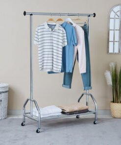 Lapis Garment Chrome Rack with Wheels - 120x50x169...