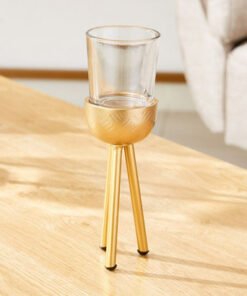 Inaara Metal Line Textured Tealight Small Candleho...