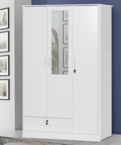 Mandy 3-Door Wardrobe with Mirror and Drawer