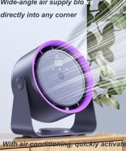 Kimaya Turbo Circulation Rechargeable Fan – USB Powered Desk & Wall Mount Fan with Digital Display, 4-Speed Settings, Quiet Operation & Smart Timer, Ideal for Home, Office & Camping