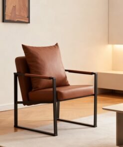 Forthcan Modern Accent Chair for Living Room – Upholstered Armchair with Metal Frame, Single Sofa Lounge Chair for Bedroom, Office, Balcony, Reading Corner