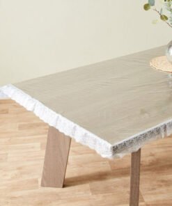 Crystallo Transparent Table Cover with Lace Border...