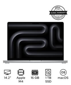 Apple MacBook Pro MW2X3 Liquid XDR Retina 14-Inch Display, M4 Chip 10-Core CPU 10-Core GPU Processor/16GB RAM/1TB SSD/macOS English/Arabic Silver