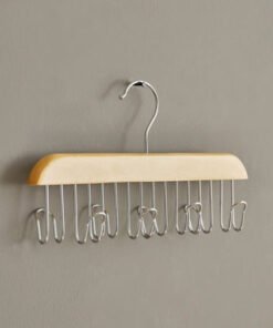 Forest 8-Hooks Belt and Tie Wooden Hanger