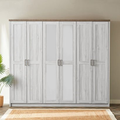 Angelic 6-Door Wardrobe with Mirror