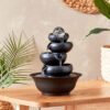 Belen Modern Fountain with Crystal Ball and LED Li...