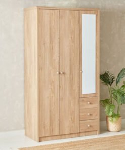 Nordica 3-Door Wardrobe with Mirror and 3 Drawers