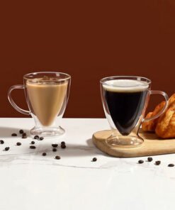 Zen Double Wall Irish Glass Coffee Mug with Handle...