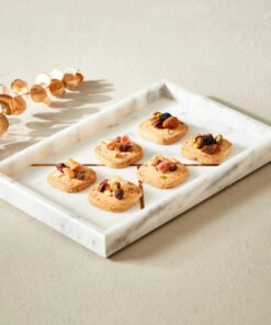 Zen Marble Tray with Ribbed Detail - 30x20x5 cm