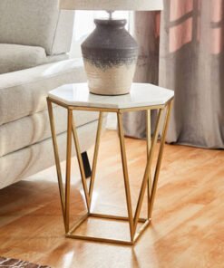 Cavon Heron Genuine Marble Top End Table