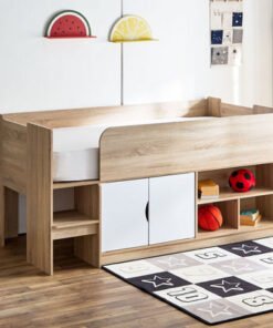 Kulltorp Cabin Bed with 2 Doors and Shelves - 90x1...
