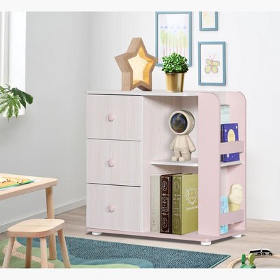 Anna 3-Drawer Open Shelves Dresser without Mirror
