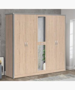 Crescent 5-Door Wardrobe with Mirror
