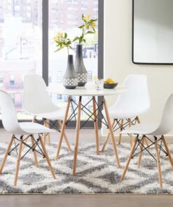 Toto Dimi 4-Seater Round Dining Set with Solid Woo...