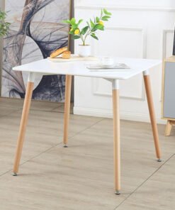 Toto 2-Seater Dining Table with Solid Wood Legs