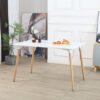 Toto 4-Seater Dining Table with Solid Wood Legs
