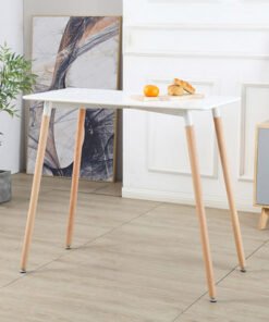 Toto 4-Seater High Dining Table with Solid Wood Le...