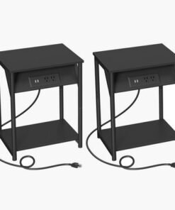 Finland Smart Nightstand End Table - Set of 2