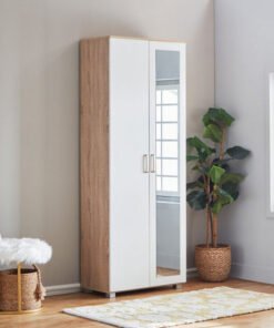 Capri Moonlight 33-Pair Tall Shoe Cabinet with Mir...
