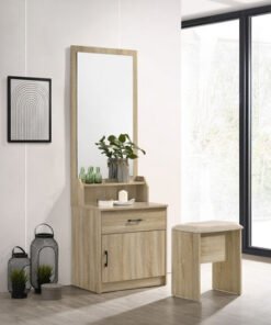 Oasis 1-Drawer 1-Door Tall Dresser with Mirror and...