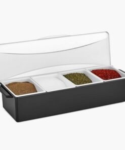 Garnish Tray with 4 Compartments and Lid - 46.7x44...