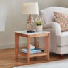 Cavon Midtown Genuine Marble Top End Table with So...