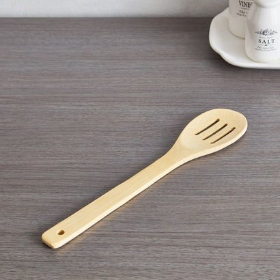 Bamboo Wood Slotted Spoon - 30 cm