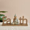 Sym Wooden Polyresin Buddha Faith Decorative Accen...