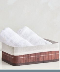 Knock Down Bamboo Collapsible Medium Storage Baske...