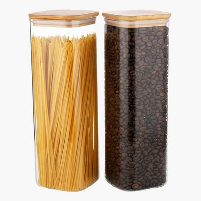 Zen Borosilicate 2-Piece Glass Food Storage Jar Se...