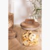 Zen Borosilicate Glass Storage Jar with Wooden Lid...