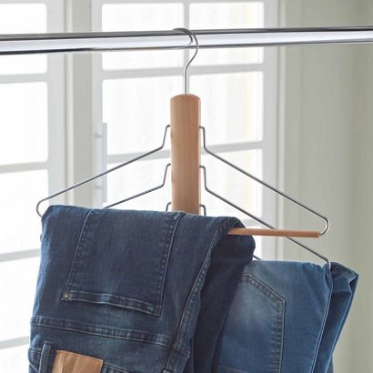Forest 4-Layer Wooden Space Saving Trousers Hanger