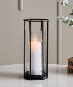 Verve Metal Hurricane Candleholder with Glass - 18...