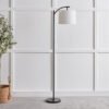 Omega Metal Floor Lamp with Linen Shade - 25x155 c...