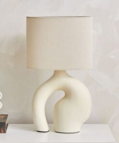 Novalie Ceramic Table Lamp with Linen Shade - 39 c...