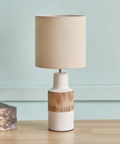 Novalie Ceramic Table Lamp with Linen Shade - 41 c...