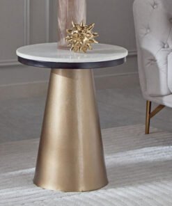 Cavon Eduin Genuine Marble Top End Table