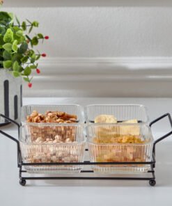 Vintage 5-Piece Glass Snack Set