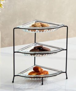 Vintage 4-Piece Glass Serving Tray Set