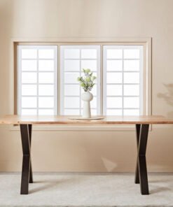 Vendra Arno Live Edge 6-Seater Solid Wood Dining T...