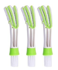 3Pcs Mini Duster for Car Air Vent, Automotive Air Conditioner Cleaner and Brush, Dust Collector Cleaning Cloth Tool for Keyboard Window Leaves Blinds Shutter Glasses Fan