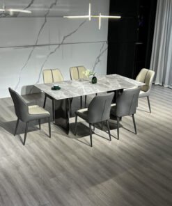 Titanium Sintered Stone Top 6-Seater Dining Table ...