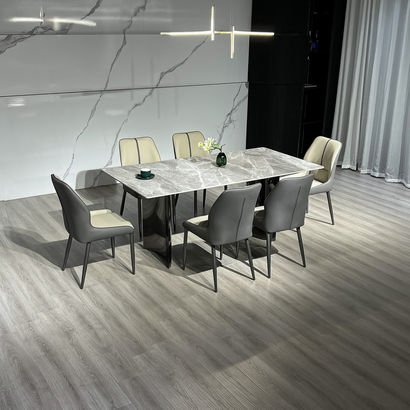 Titanium Sintered Stone Top 6-Seater Dining Table ...