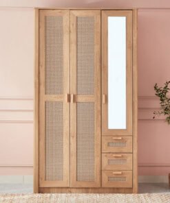Java 3-Door Wardrobe with 3 Drawers and Mirror