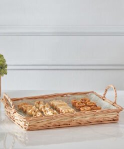Minimalist 2-Piece Glass Serving Tray Set
