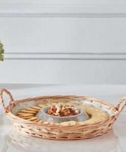 Minimalist 2-Piece Glass Serving Tray Set