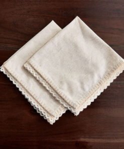Naturio 2-Piece Lace Natural Napkin Set - 40x40 cm